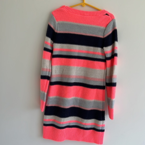 Gymboree Girls Sweater Dress Long Sleeve Striped Navy Pink Gray Sz 8 - Picture 7 of 7